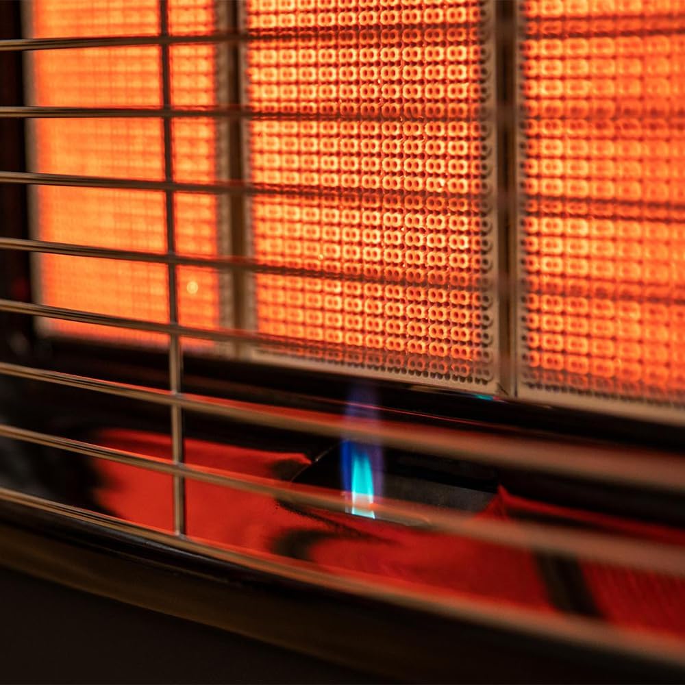 Cecotec Ready Warm 4200 Slim Fold Butane Gas Heater 4200W, 3 Power Levels, Triple Safety System, Gas Cylinders up to 15 kg, 4 Wheels